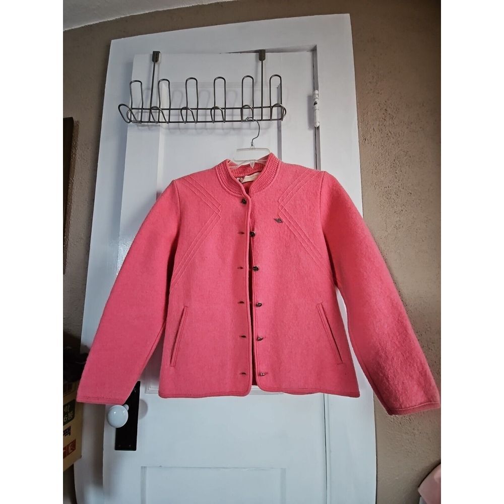 KITZ PICKLER TYROL Women M/L Pink PURE NEW WOOL CARDIGEN MADE IN AUSTRIA VTG